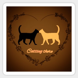 Cute cat couple Sticker